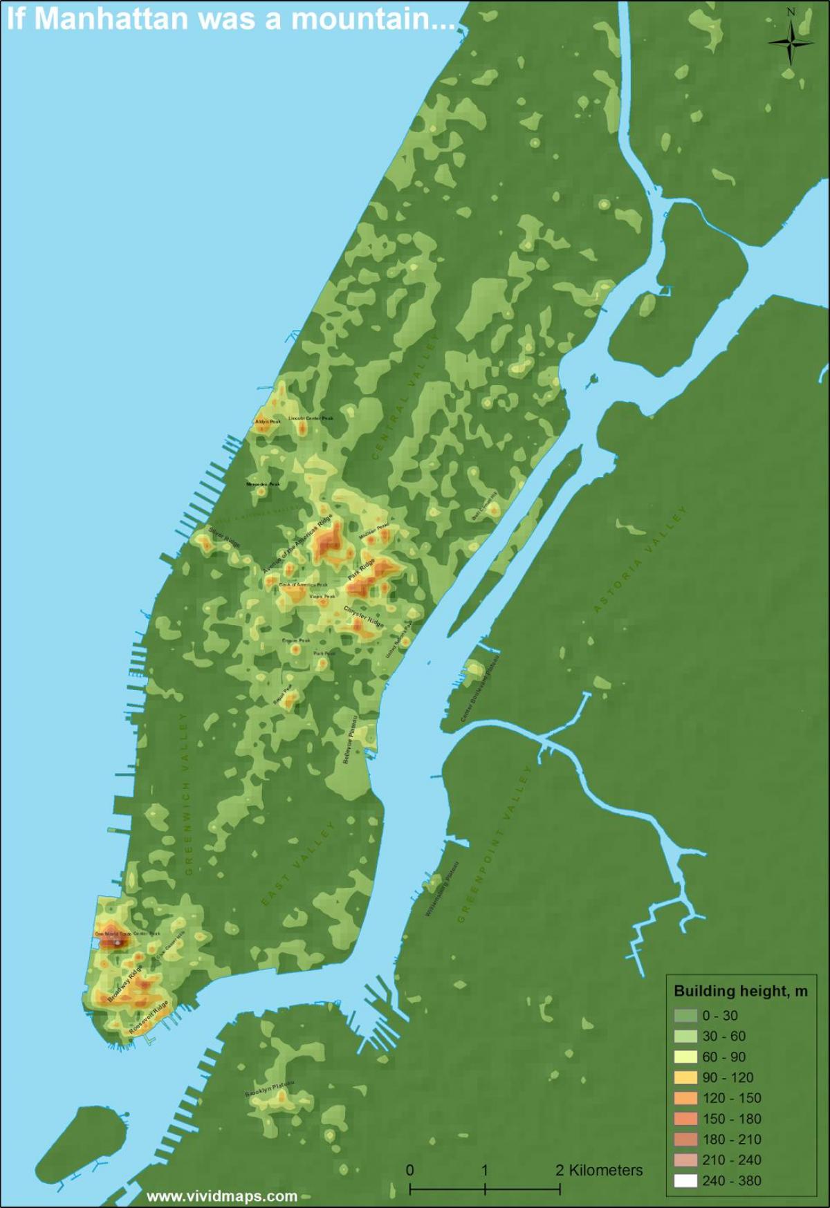 вышыня карта Манхэтэна
