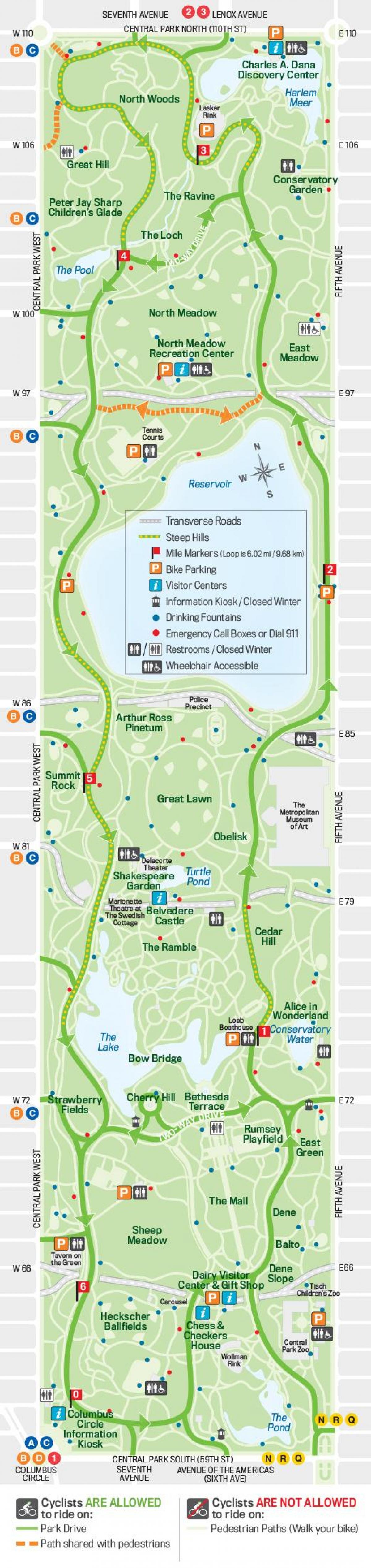 карта Цэнтральнага парку