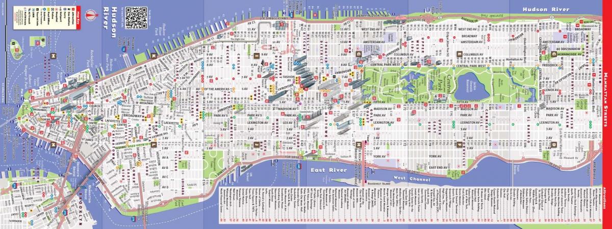 падрабязная карта Манхэтэна, Нью-Ёрк
