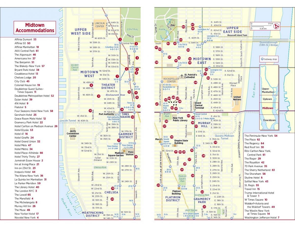 экскурсійная карта для друку Манхеттена