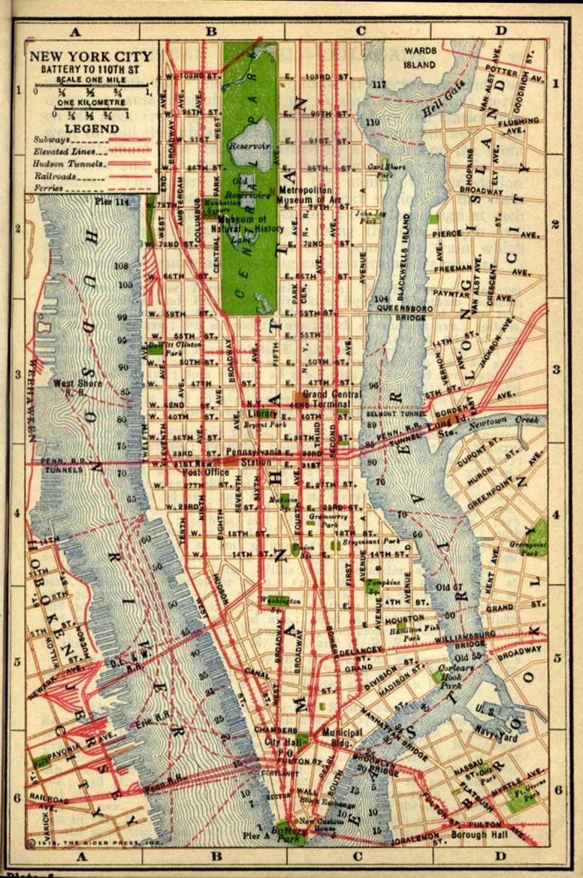 карта старога Манхэтэна