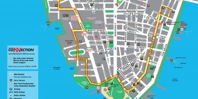 Ніжні Манхэтэн пешаходная экскурсія па карце