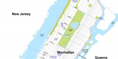 Карта выспы Манхэтэн у Нью-Ёрку