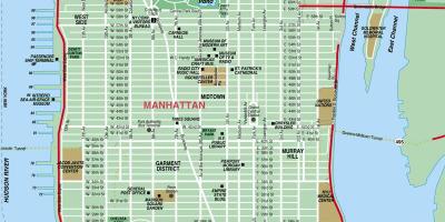 Карта вуліц Манхэтэна, Нью-Ёрк